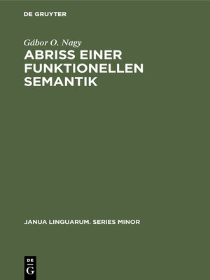 cover image of Abriß einer funktionellen Semantik